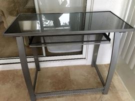 modern glass top computer desk