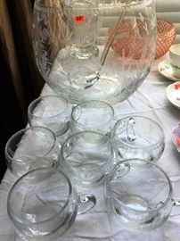 Beautiful punch bowl set