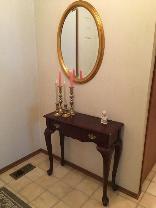 hall table and mirror