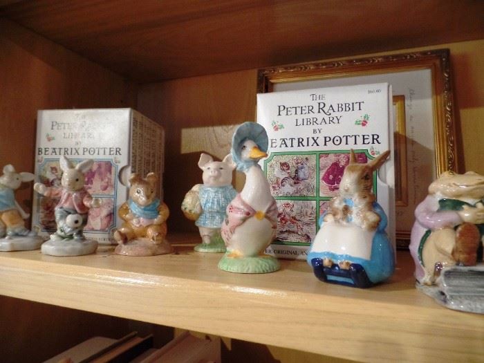 Peter Rabbit figurines and book collections