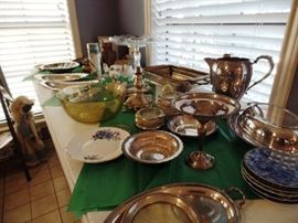 Silver and silver plated serving pieces
