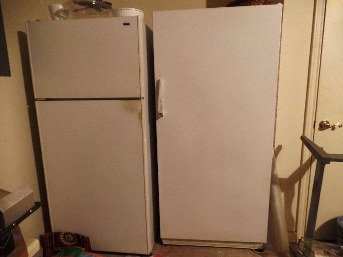 Older model fridge and freezer