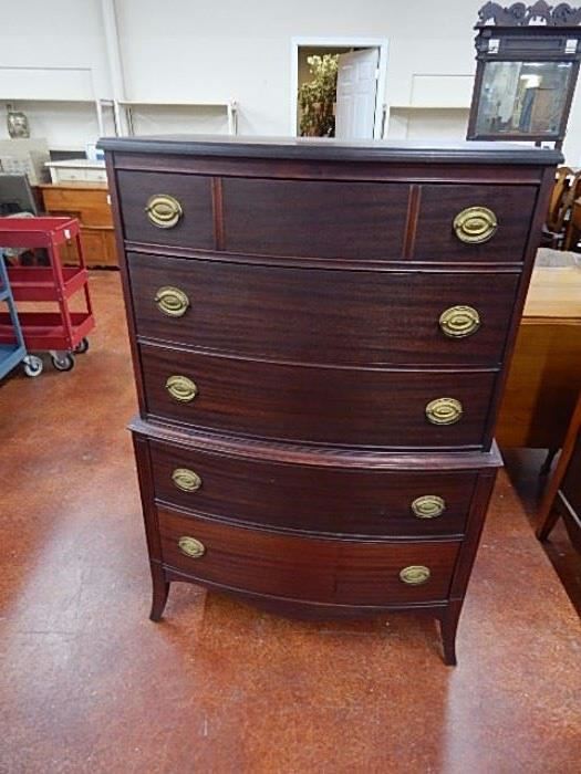 Mahogany chest on chest