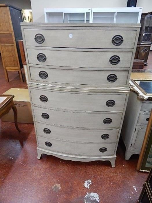 Painted chest on chest of drawers