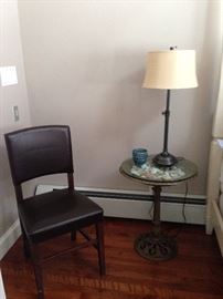 Chair, Side Table, Lamp
