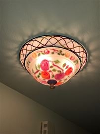 Beautiful 1930s glass ceiling lights fixture 