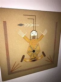Native American sand art plaque