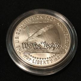 US Constitution Commemorative Silver Dollar Not Slabbed