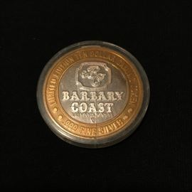 Barbary Coast Vegas Limited Edition .999 Silver $10 Token.