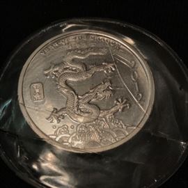 2012 Year of the Dragon 1/2 troy ounce .999 pure silver.