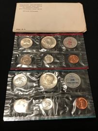 1964 Mint coin sets Denver & Philadelphia (90% silver)