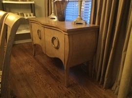 Drexel Heritage Insignia Console. Has two doors with two drawers inside. 