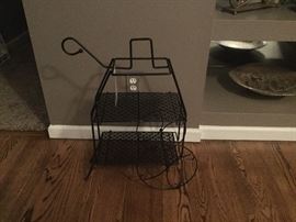 Small black serving cart