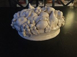 White ceramic fruit center piece