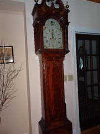 E.Maffey New Castle Grandfather Case Clock C.1790 -Works made in New Castle England, Case made in New York, USA- 96'H X 22"W X 10"D