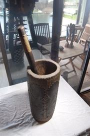 Vintage African Mortar and Pestle Set 195.00 18"