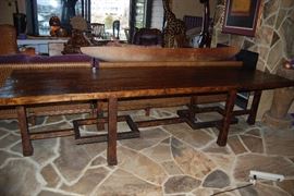 900.00 Custom Crafted Oak Farm Table 10 feet x 28 Inches