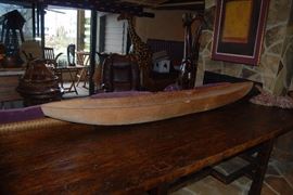 295.00 Carved Wood Food Canoe