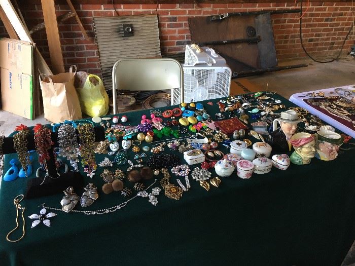 Lots of Costume Jewelry including Vintage.  Collectible ring boxes and More!