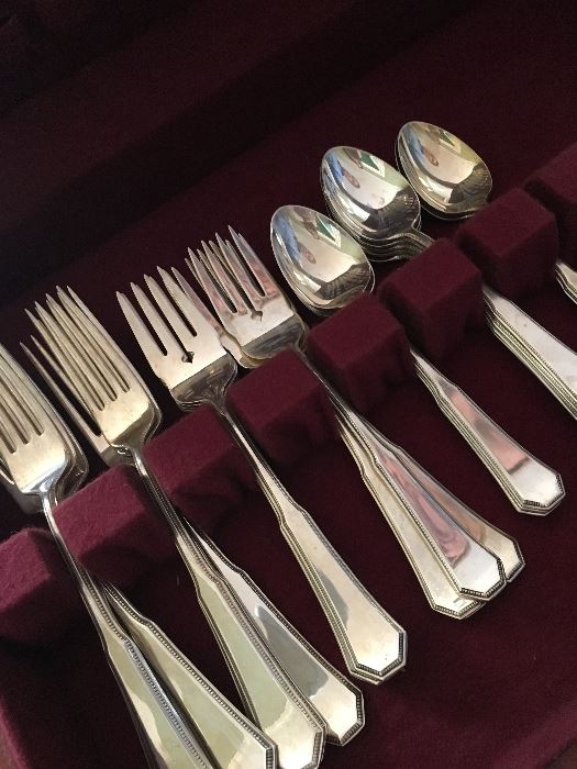 Sterling flatware service for 8+