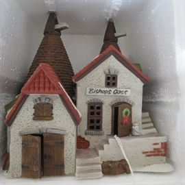 55-60 Department 56, mostly Dickens Village, beautiful ceramic Christmas items. 