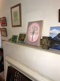 Mexican wood art pieces/ signed & vintage