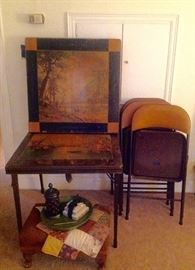 Antique wood card tables