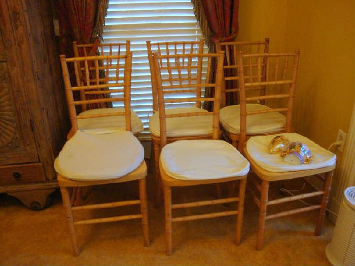 Set of 6 Bamboo Chairs