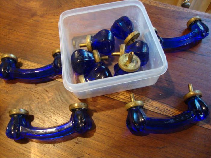 Cobalt Glass Drawer Pulls and Knobs