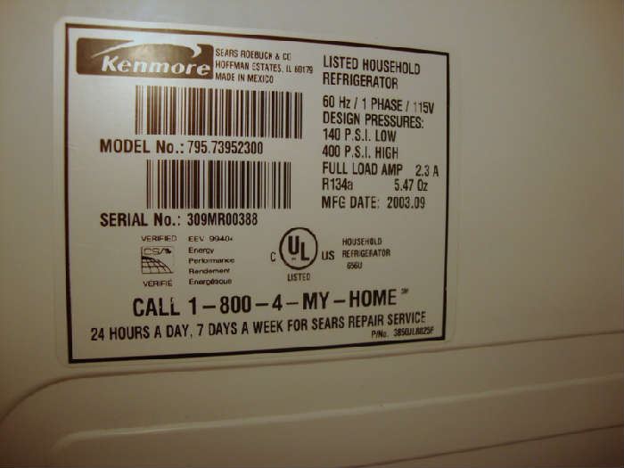 Label on Refrigerator