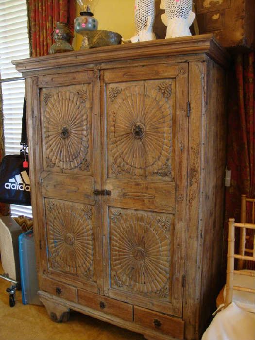 Primitive carved Cabinet
