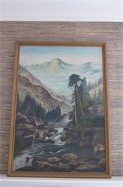American Oil Painting of a Western Wilderness Landscape