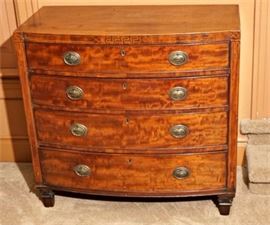 English Regency Mahogany Bow Front Chest