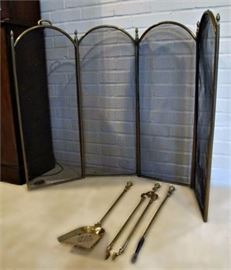 Fireplace Screen and Tools