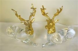 Glass and Gilt Metal Reindeer