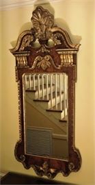 Large MidGeorgian Gilt Wood  Burl Walnut Mirror