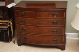 Mahogany 4Drawer Bow Front Bachelors Chest