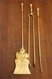 Solid Brass Fireplace Tools 3 Piece Set