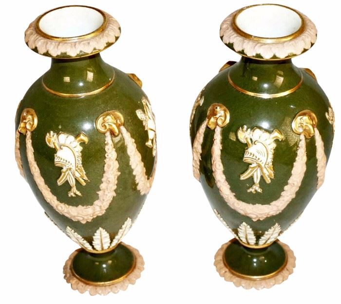 Pair, Antique Wedgewood Porcelain Vases, 5"H