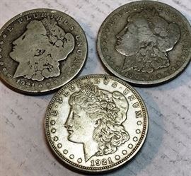 3 Morgan Silver Dollars