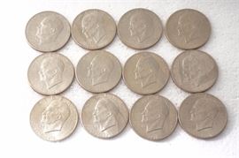 12 Eisenhower Bicentennial Silver Dollars