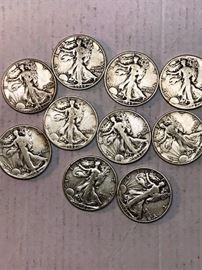 Ten Standing Liberty 12 Dollar Coins