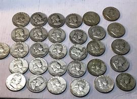 ThirtySix Franklin Silver Half Dollars