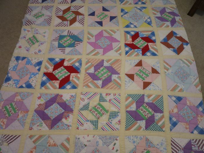 Pretty Quilt.  Frayed on Edges.