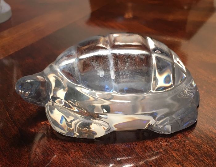 Signed Baccarat Turtle paperweight. 