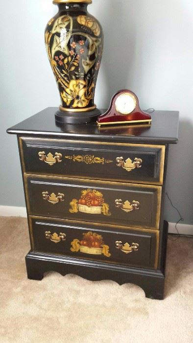 Small tole painted night stand