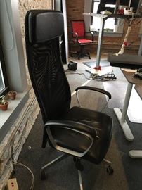 black high-back office chairs