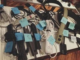 lots of extension cords and surge protectors! some are brand new