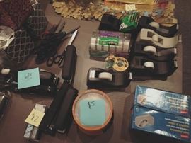staplers, tape dispensers, DVD-RWs, scissors...