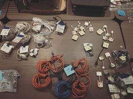 ethernet cords, Apple chargers (magsafe 1 and 2), apple dongles, VGA and DVI cords, phone chargers...
